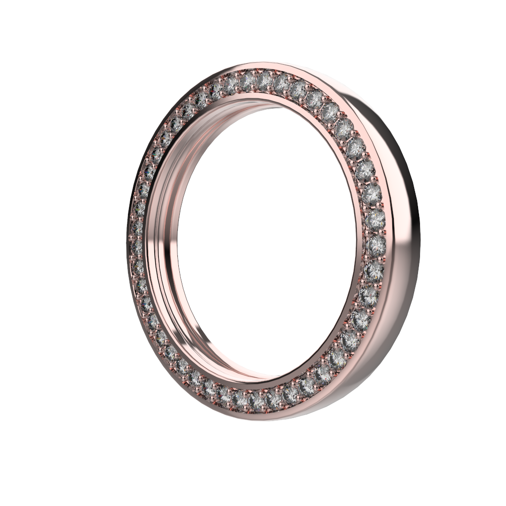 Diamond wedding band set in rose gold - 5