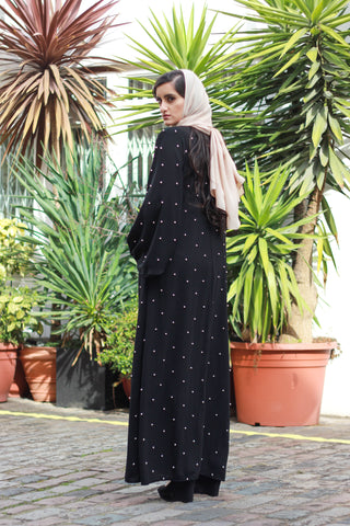 What Is An Abaya Red Long Sleeves Ankle Length Black White Pearls
