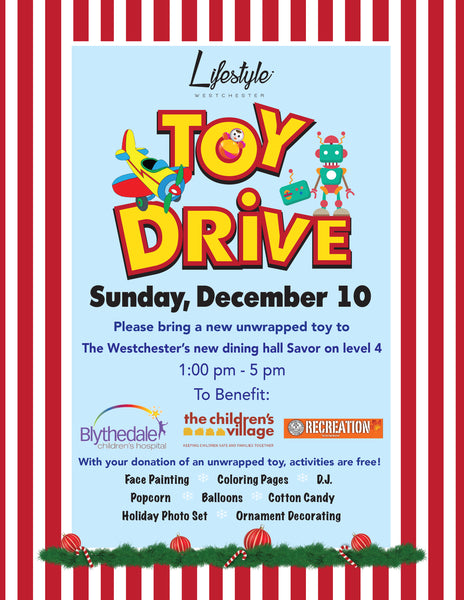 Toy Drive - lifestyle Westchester, Alice & Chains Jewelry, Children's Village, Rivertowns Chamber of Commerce