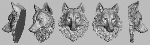 Alice & Chains Jewelry - Wolf lapel pin. 3D scanning