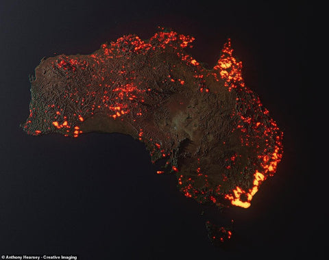 australia bushfire nasa map