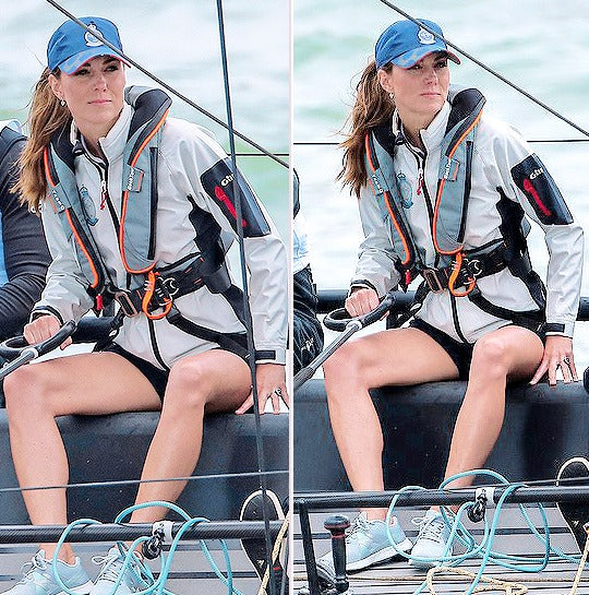 Catherine, Duchess of Cambridge, TeamO lifejacket, sail, sailing, The Kings Cup, Fast 40 yacht