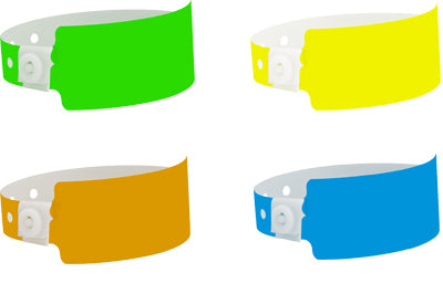 Wide vinyl Plastic Wristbands. Custom print your logo.