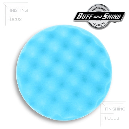 Buff and Shine 8" Center Ring Convoluted Waffle Face Foam, Light Blue Ultra Finishing Pad, 852WR