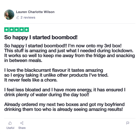 Lauren's Boombod Trustpilot Review