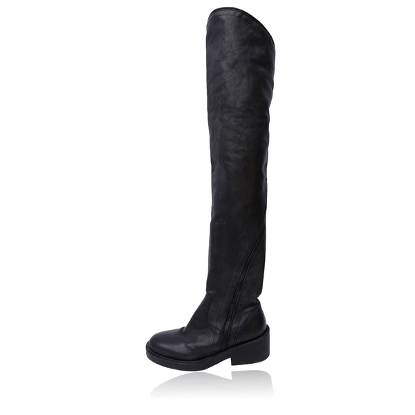 ann demeulemeester over the knee boots