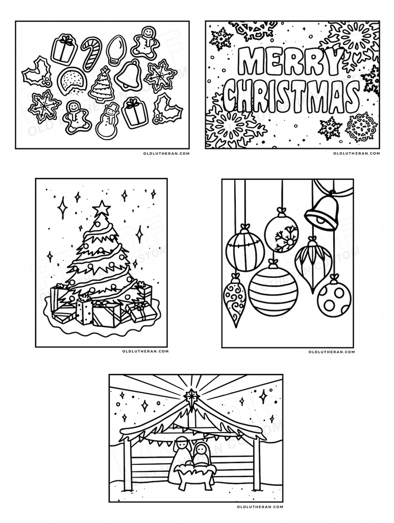 coloring pages christmas lutheran