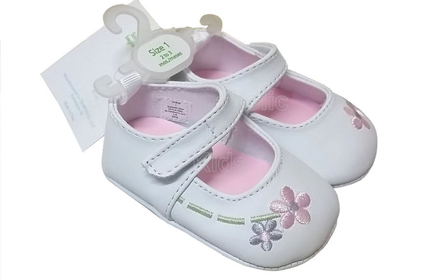 Wee Kids White Floral Baby Girl Shoes 