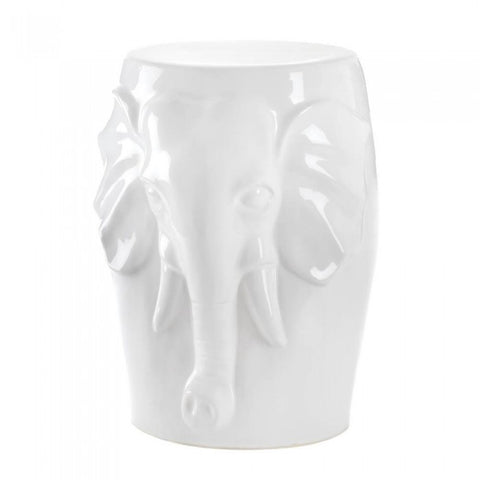 Accent Plus Elephant Ceramic Decorative Stool - livezippy
