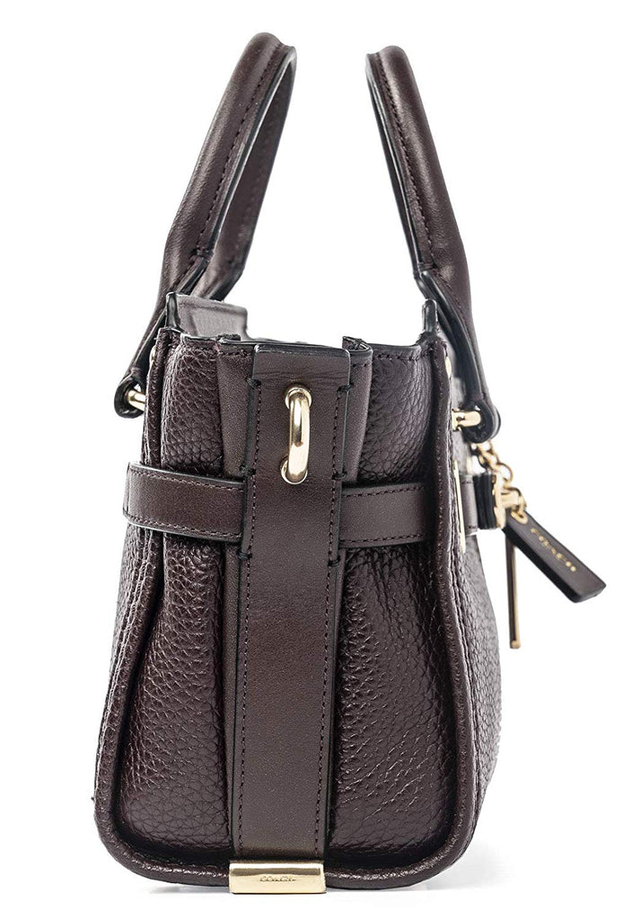 oxblood leather handbag