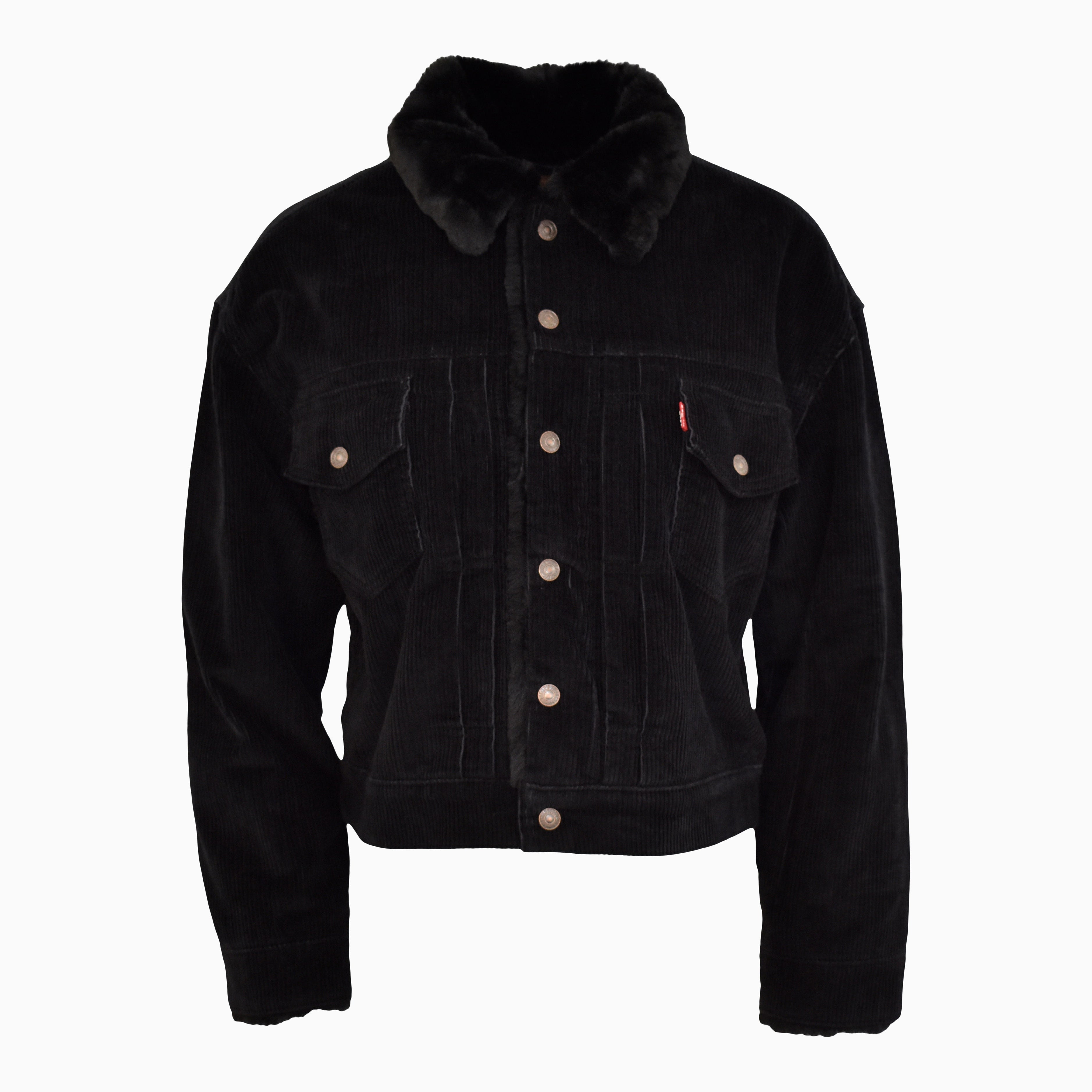 black corduroy trucker jacket
