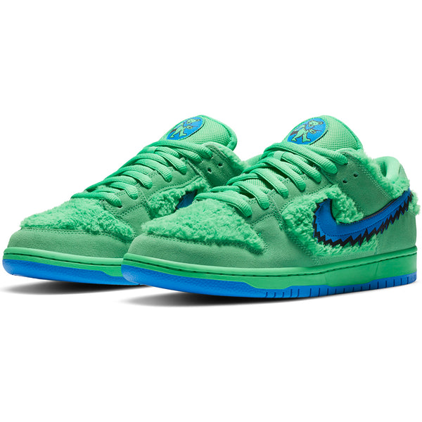 nike sb x grateful dead dunk low pro quick strike green pair pure board shop