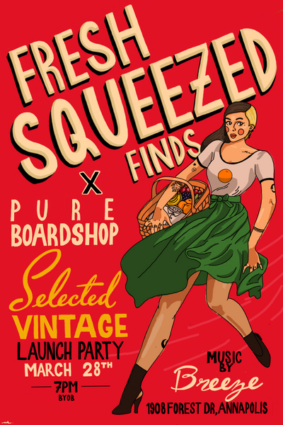 pure board shop x fresh squeezed finds pop up shop launch party annapolis 
