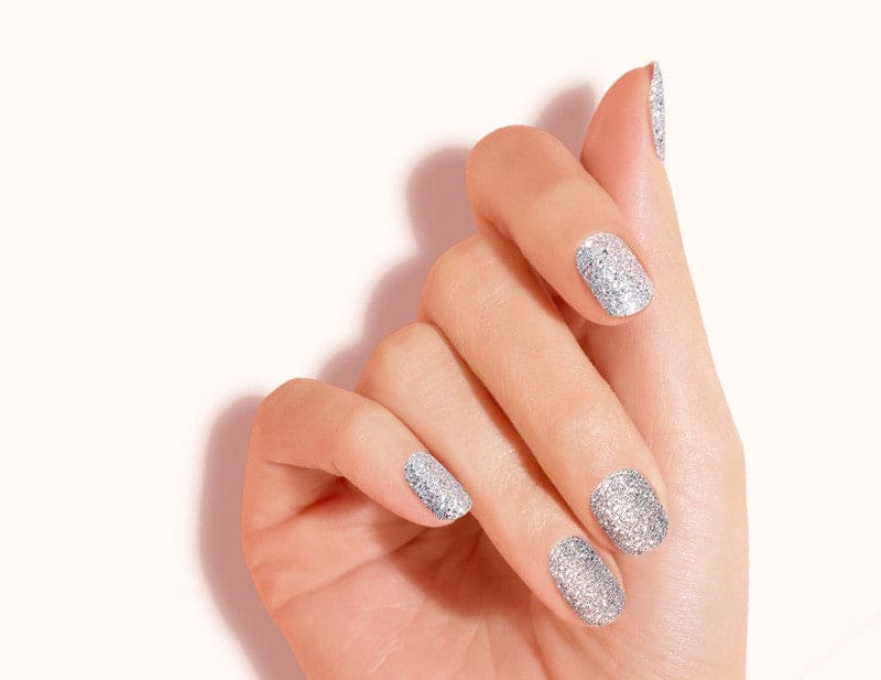Silver Iridescent Pure Magic Design FX Glitter No Heat Nail Wraps 16 Wraps NWG01 Close Up - Dashing Diva.jpg