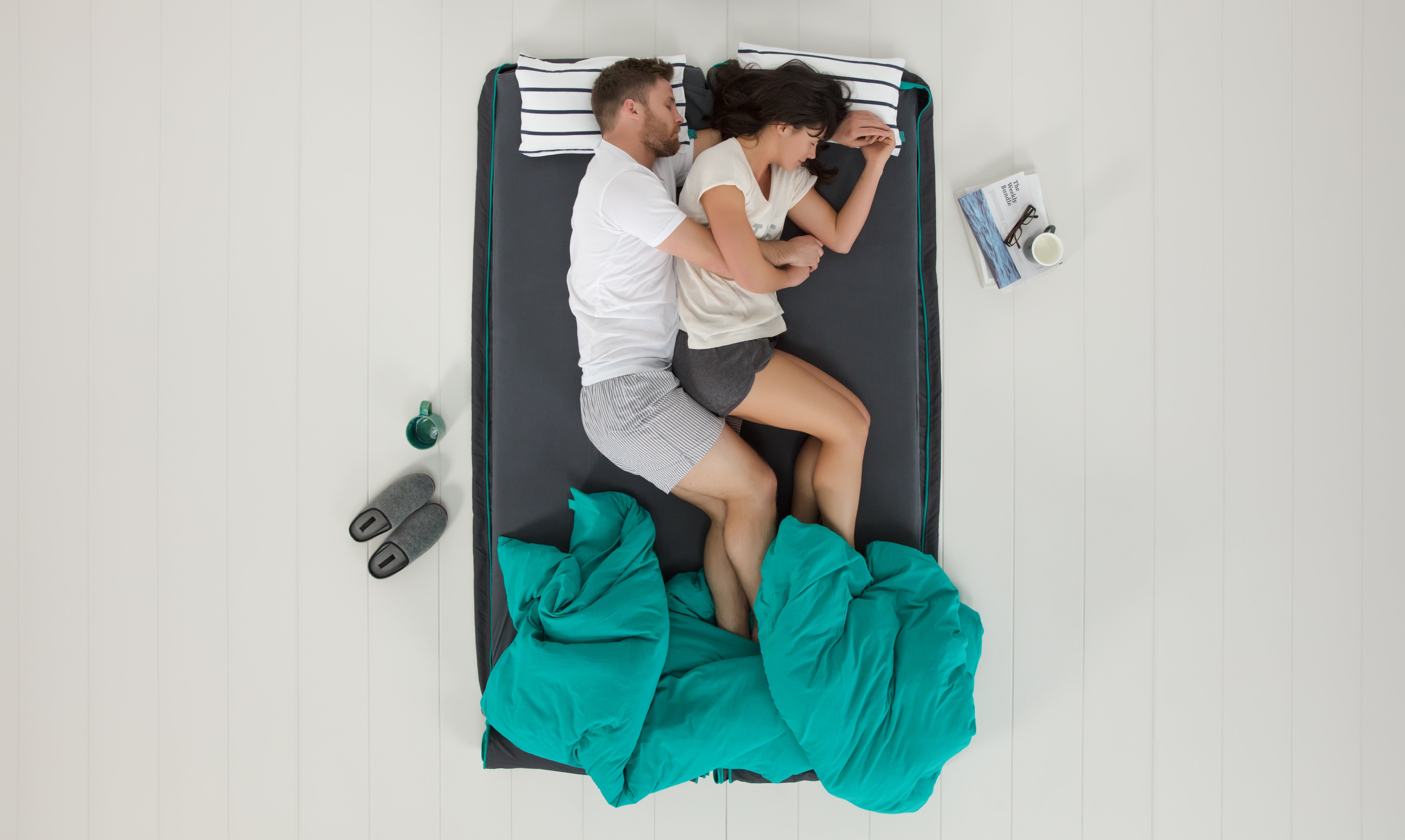 Portable double bed by Bundle Beds