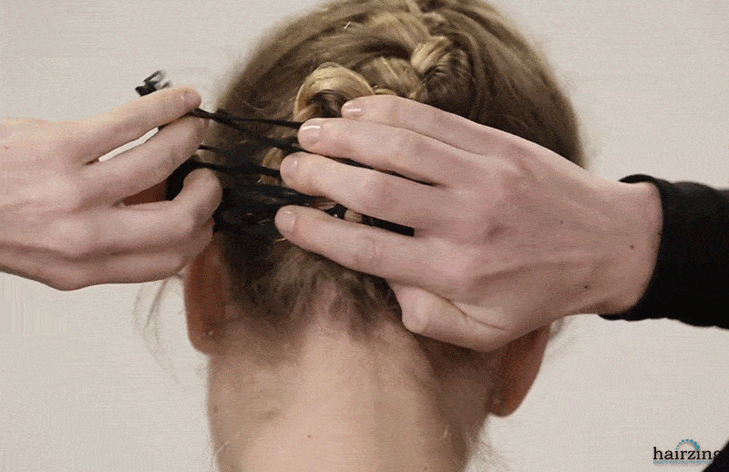 Insert HairZing Comfy Comb into Braided Hairstyle