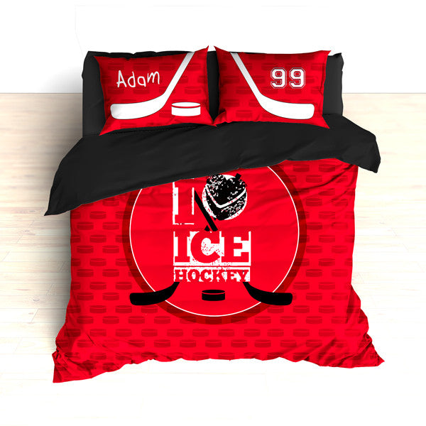 Personalized Hockey Bedding Custom Duvet Or Comforter Sets For
