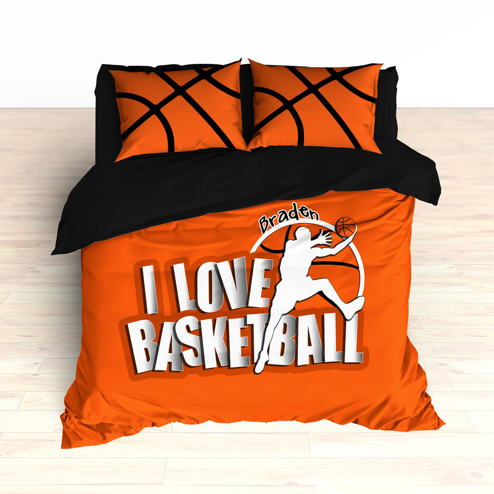 Orange Basketball Bedding Custom Personalized 2cooldesigns