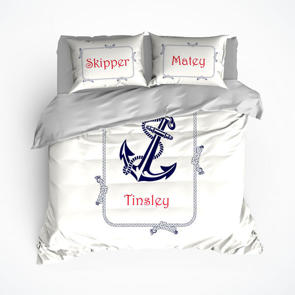 Nautical Anchor Theme Bedding Duvet Or Comforter Sets Cream