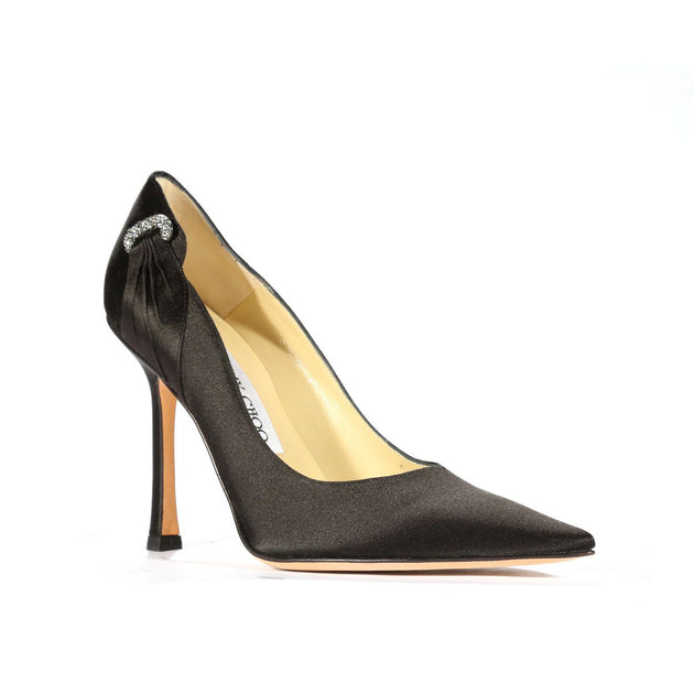 Jimmy Women's Shoes Black Satin & Leather (JCW06) – Dellamoda