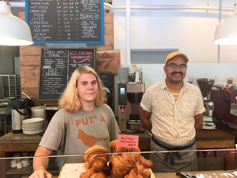 Noah and Demetrius at Sod House Bakery