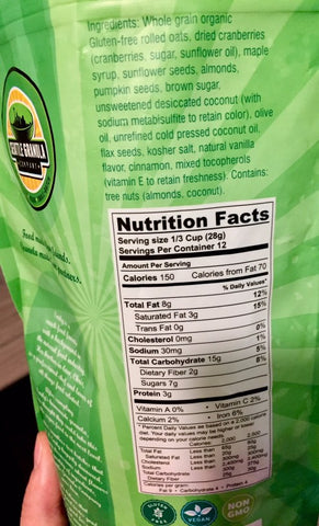 Seattle Granola Company Nutritional Facts