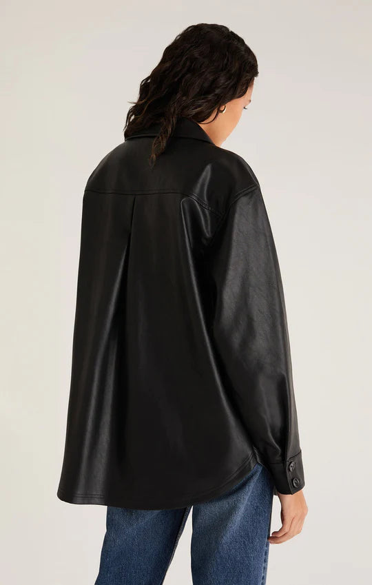 Z Supply Evelyn Faux Leather Shacket