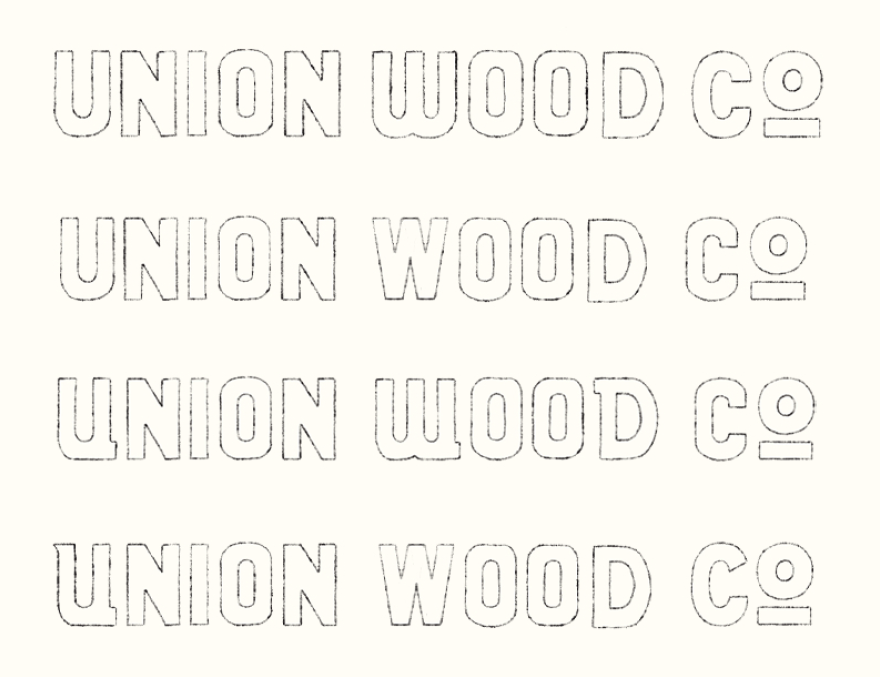 Union Wood Co logo options