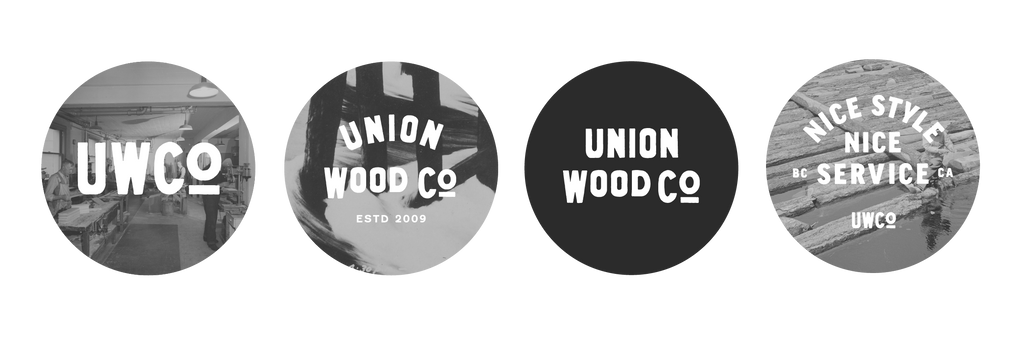 logo mockups for Union Wood Co