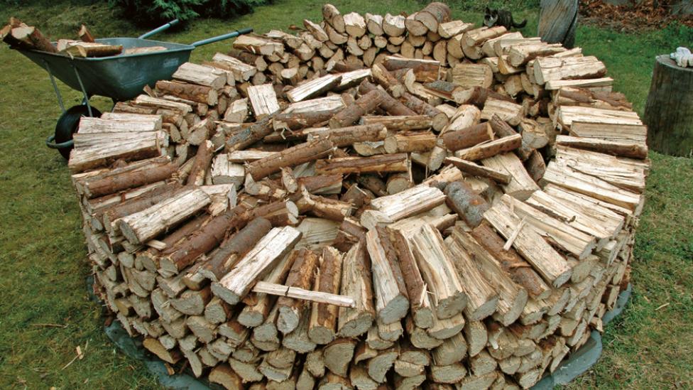 scandinavian firewood stack