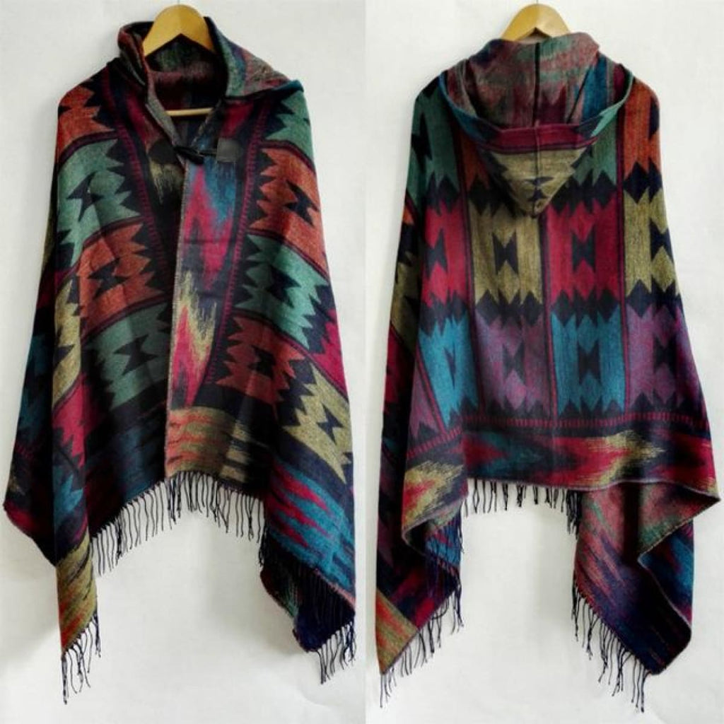 tribal poncho hoodie