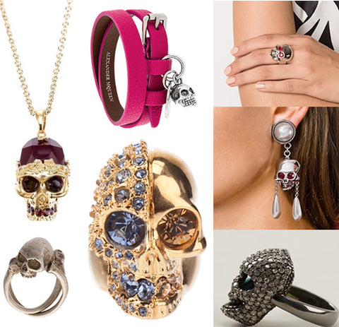 Designer Swarovski skull earrings, rings and necklaces dominate this season's catwalks