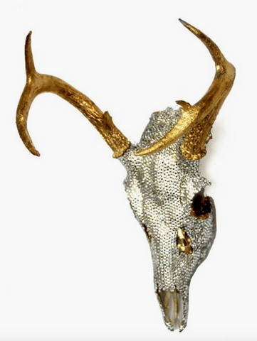 Gold and crystal encrusted Swarovski skull