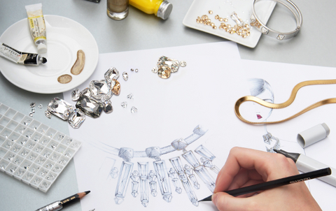 Workshop where exquisite jewellery such as the Swarovski skull is designed