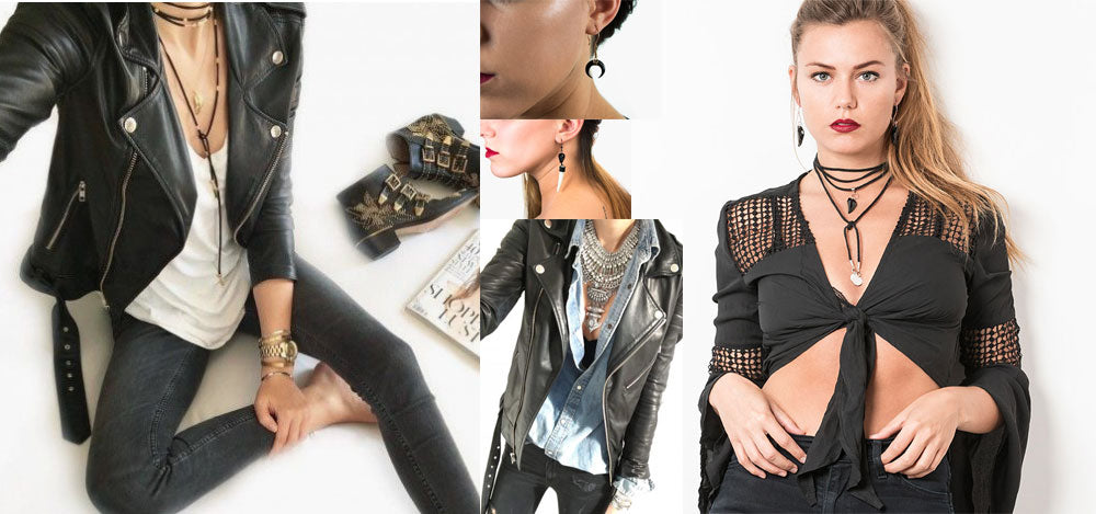 2018 trending Boho chic necklaces sexy in black and leather