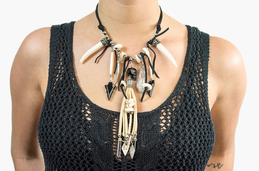 Designer one-off boho statement necklace