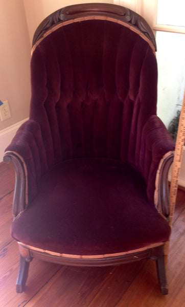 antique velvet rocking chair