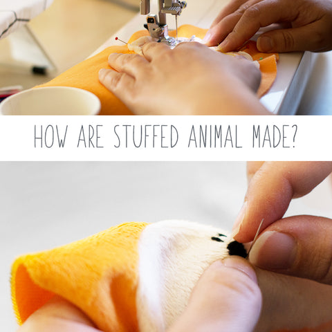Hand making a stuffed animal