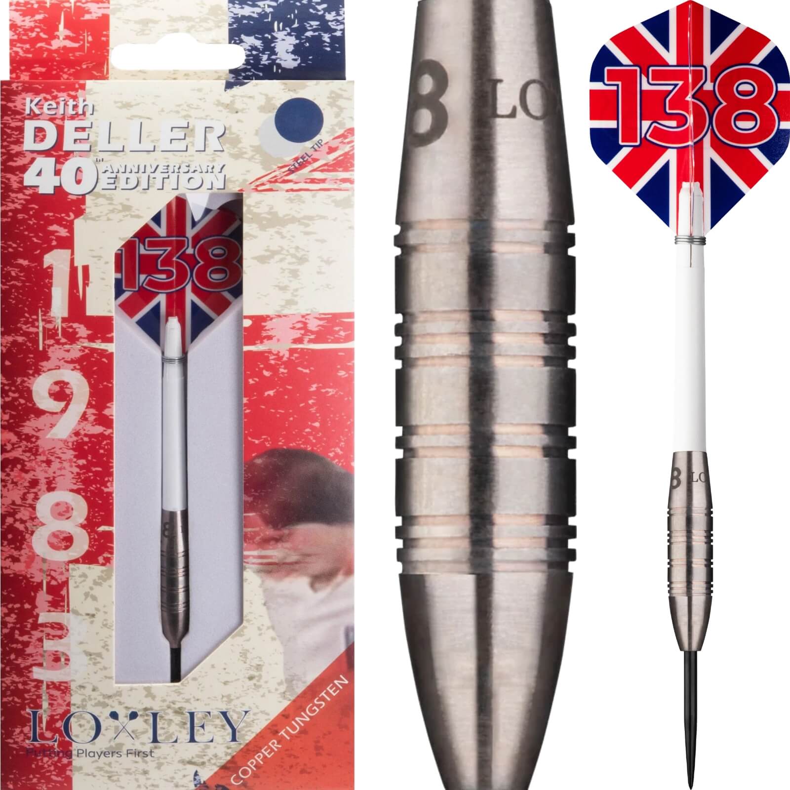 Loxley - Keith Deller 40th Anniversary Edition Darts - Steel Tip - Copper Tungsten - 20g