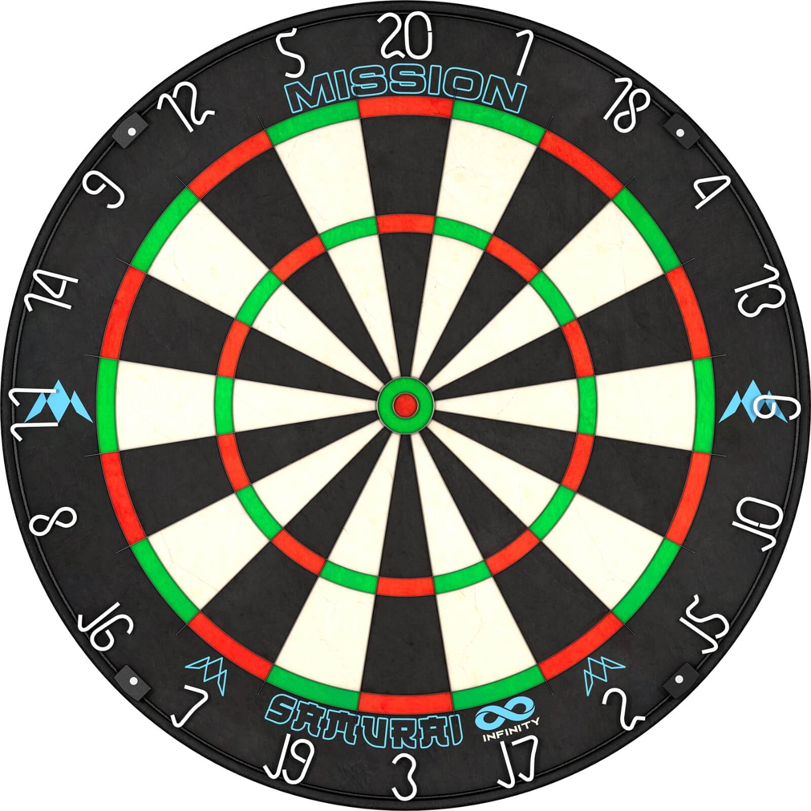 Dartboards - Mission - Samurai Infinity Dartboard - Professional Board - Black Ring 