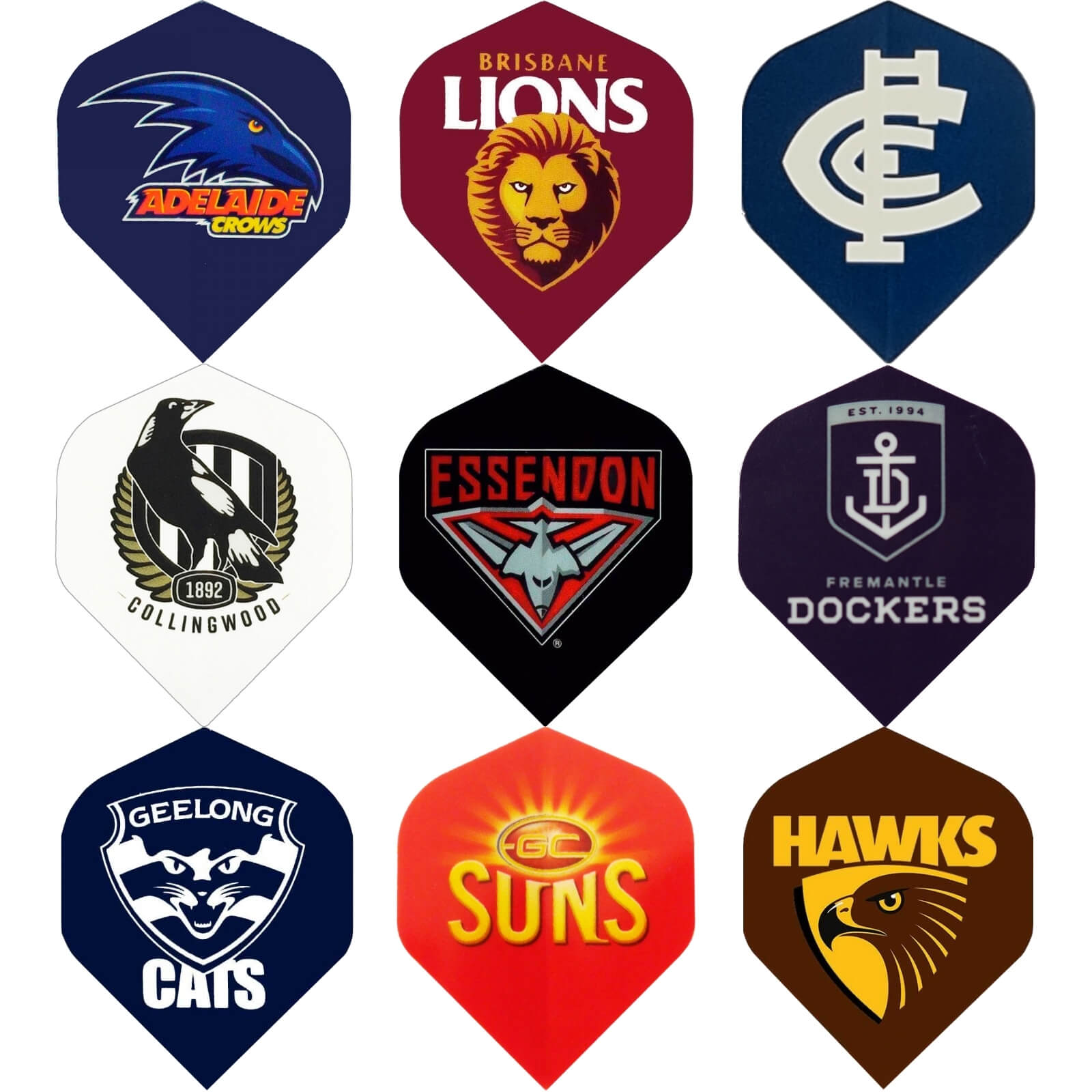 Dart Flights - AFL - Official Teams - Big Wing Dart Flights 