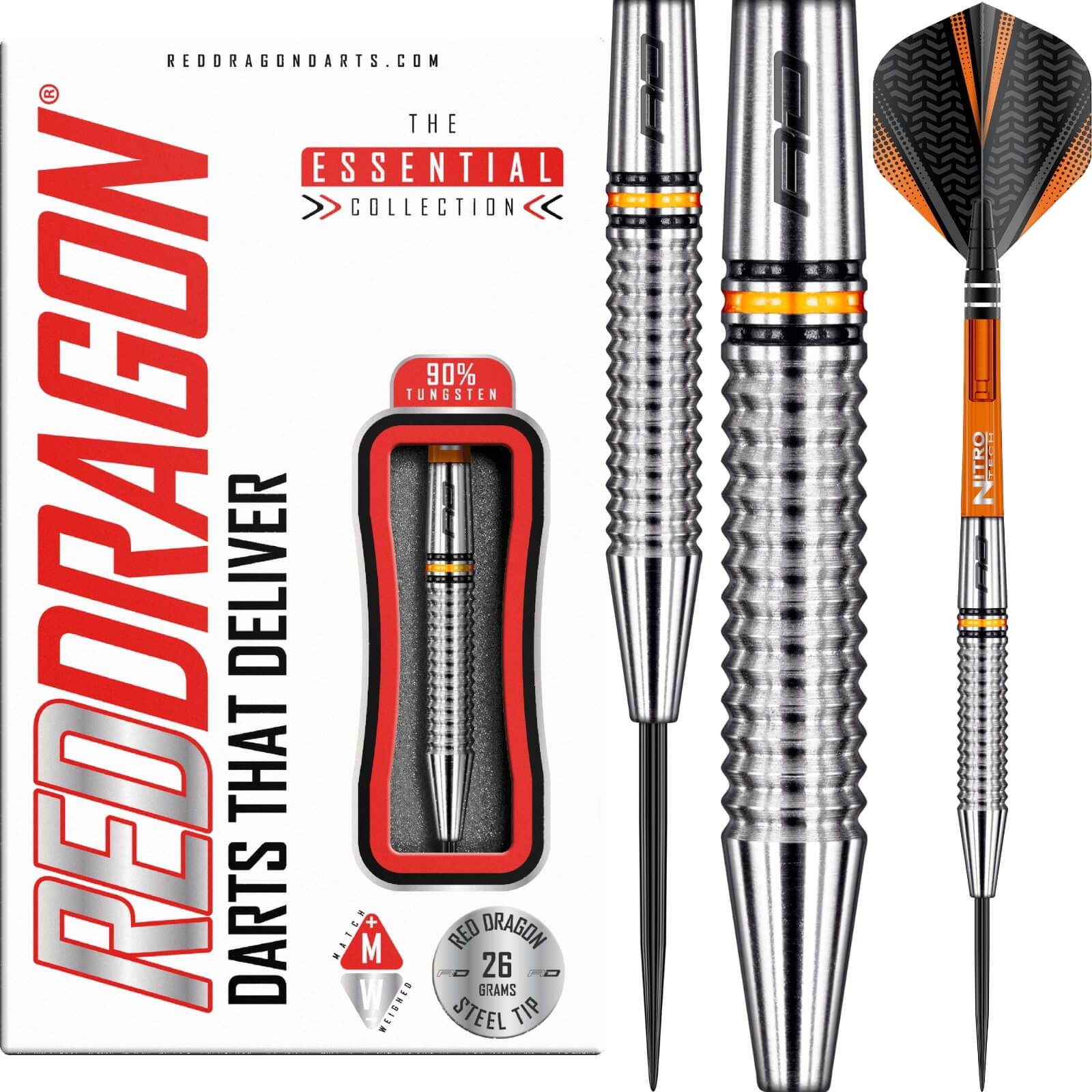 Darts - Red Dragon - Amberjack 17 Darts - Steel Tip - 90% Tungsten - 24g 26g 