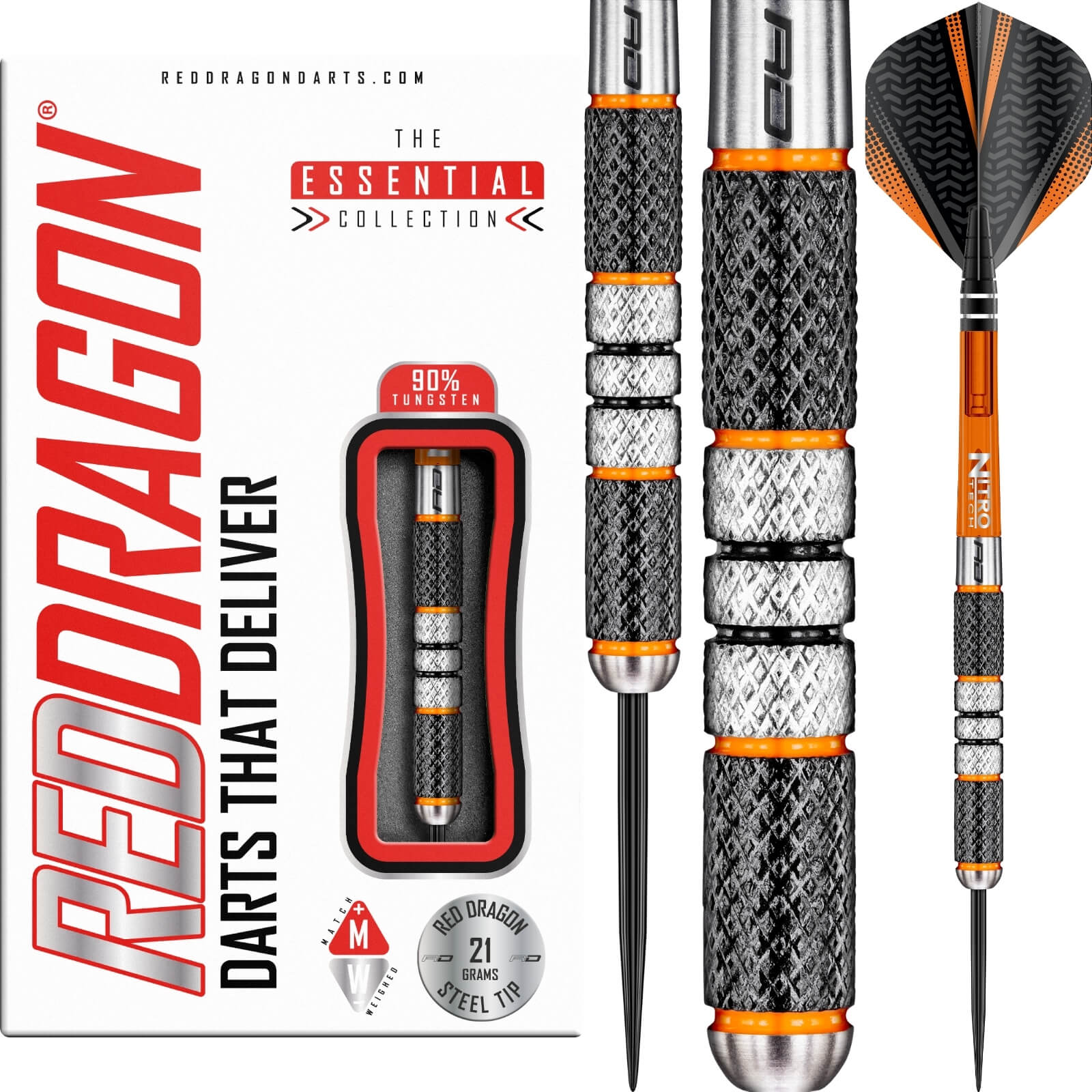 Darts - Red Dragon - Amberjack 2 Darts - Steel Tip - 90% Tungsten - 21g 