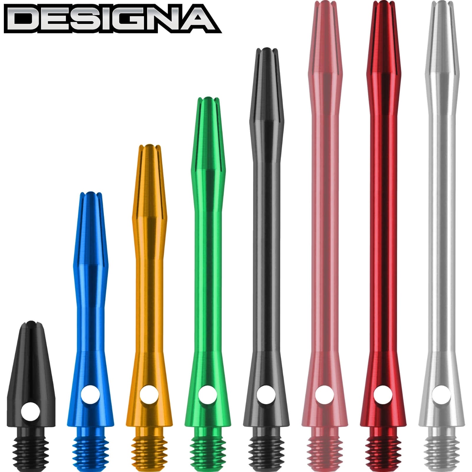 Dart Shafts - Designa - Anodised Aluminium Dart Shafts 