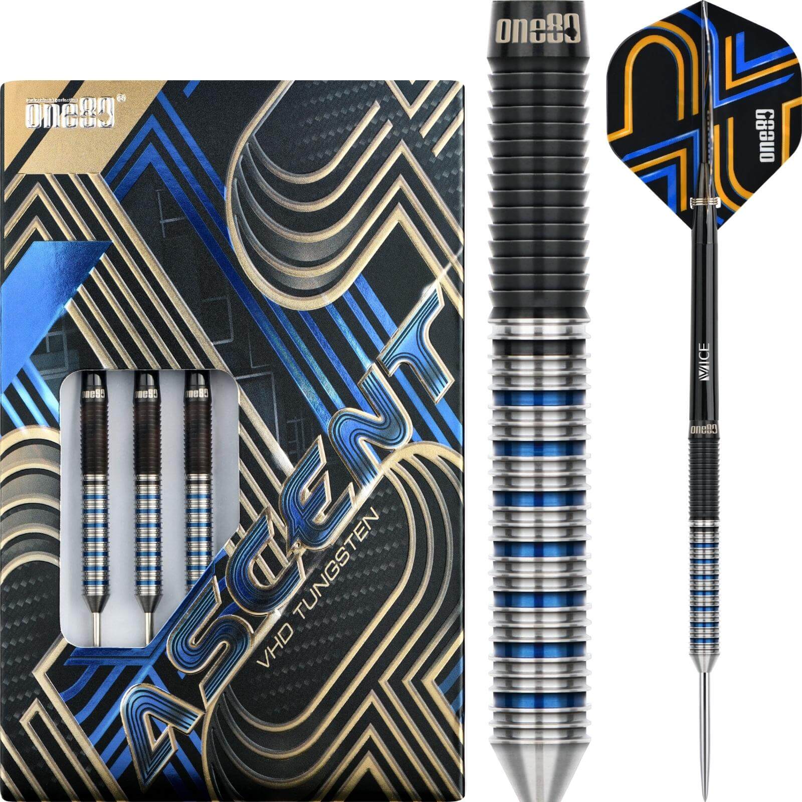 Darts - One80 - Ascent 01 Darts - Steel Tip - 90% Tungsten - 22g 24g 