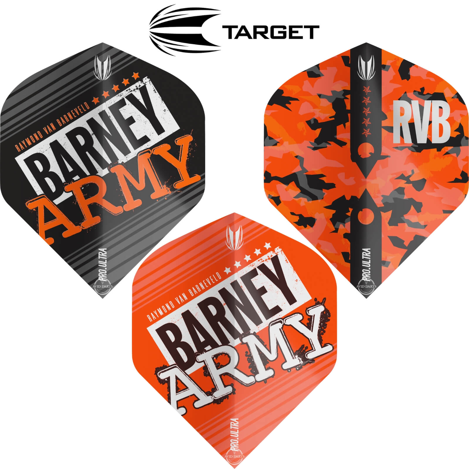 Dart Flights - Target - Raymond Van Barneveld Barney Army - Big Wing Dart Flights 