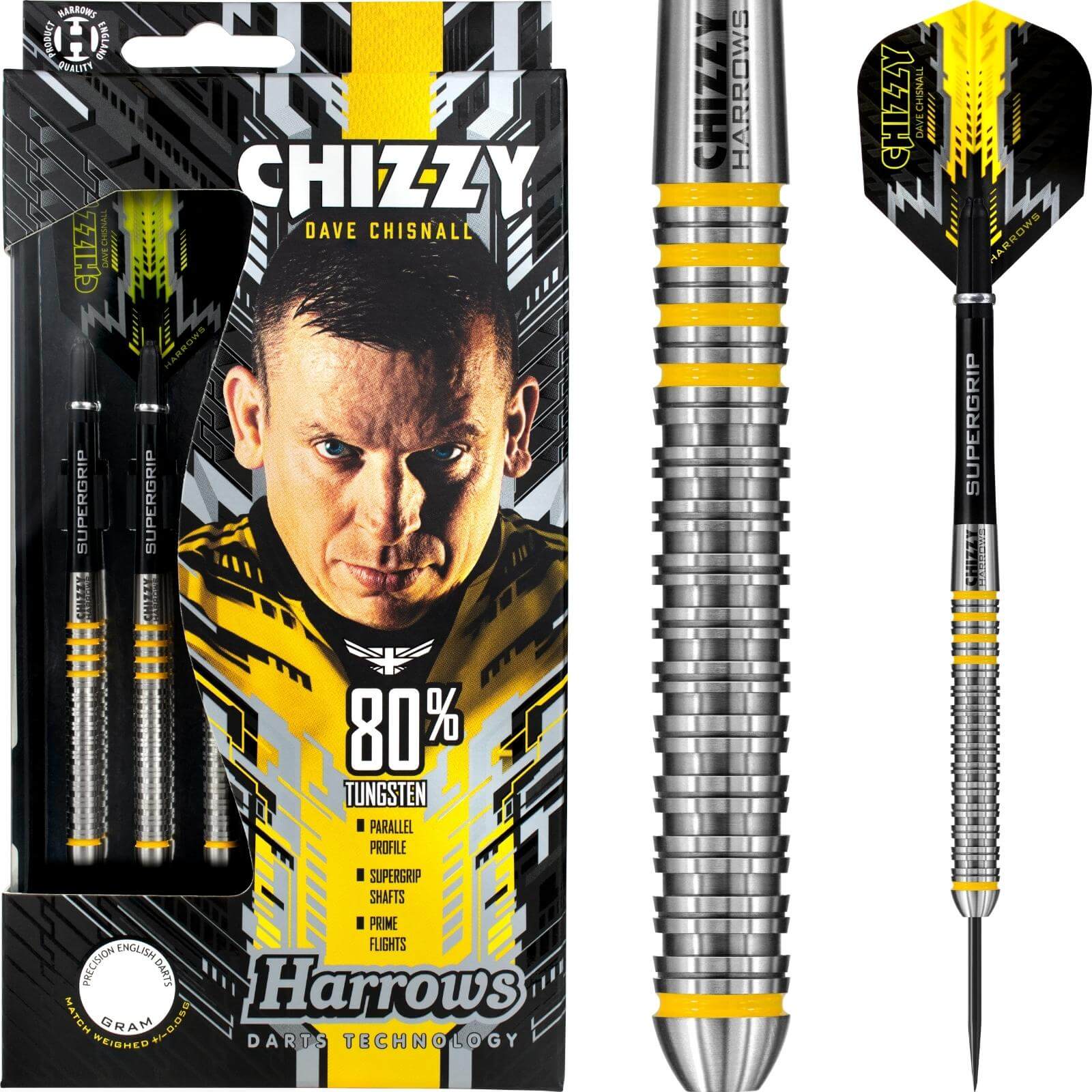 Darts - Harrows - Chizzy - Dave Chisnall Darts - Steel Tip - 80% Tungsten - 21g 22g 23g 24g 25g 26g 