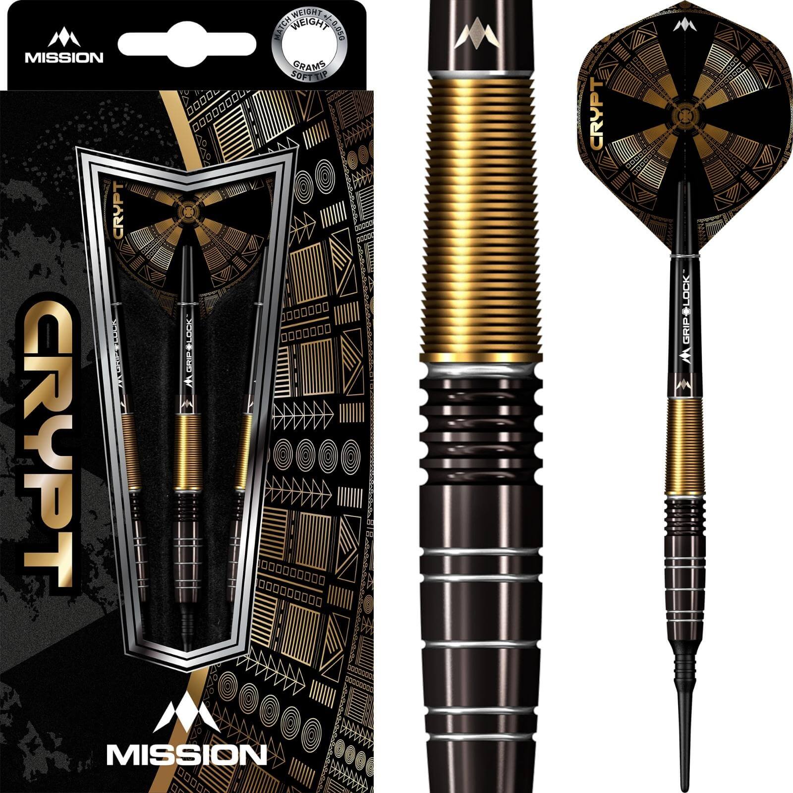 Darts - Mission - Crypt M1 Darts - Soft Tip - 90% Tungsten - 20g 