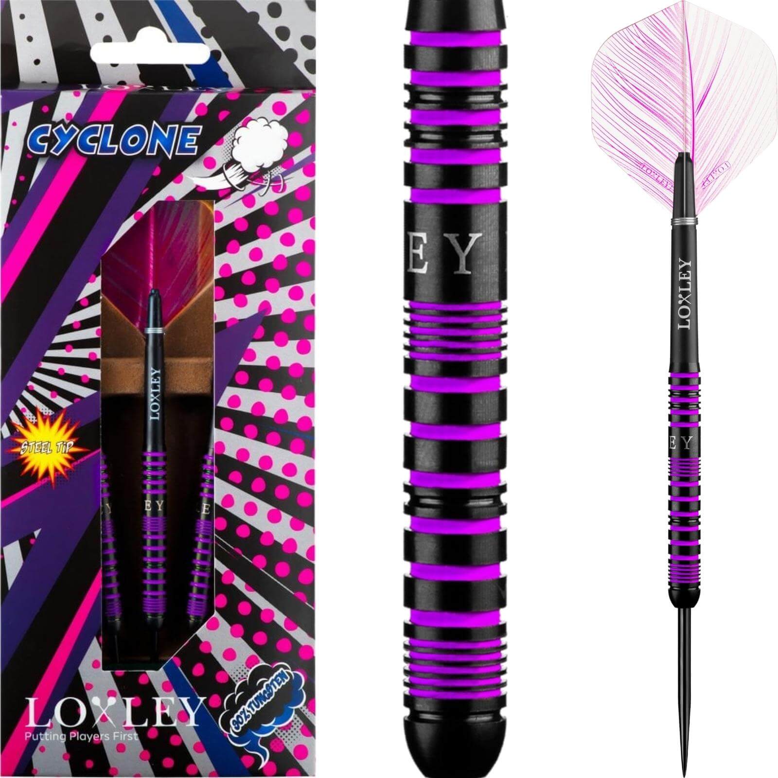 Darts - Loxley - Cyclone Darts - Steel Tip - 90% Tungsten - 24g 