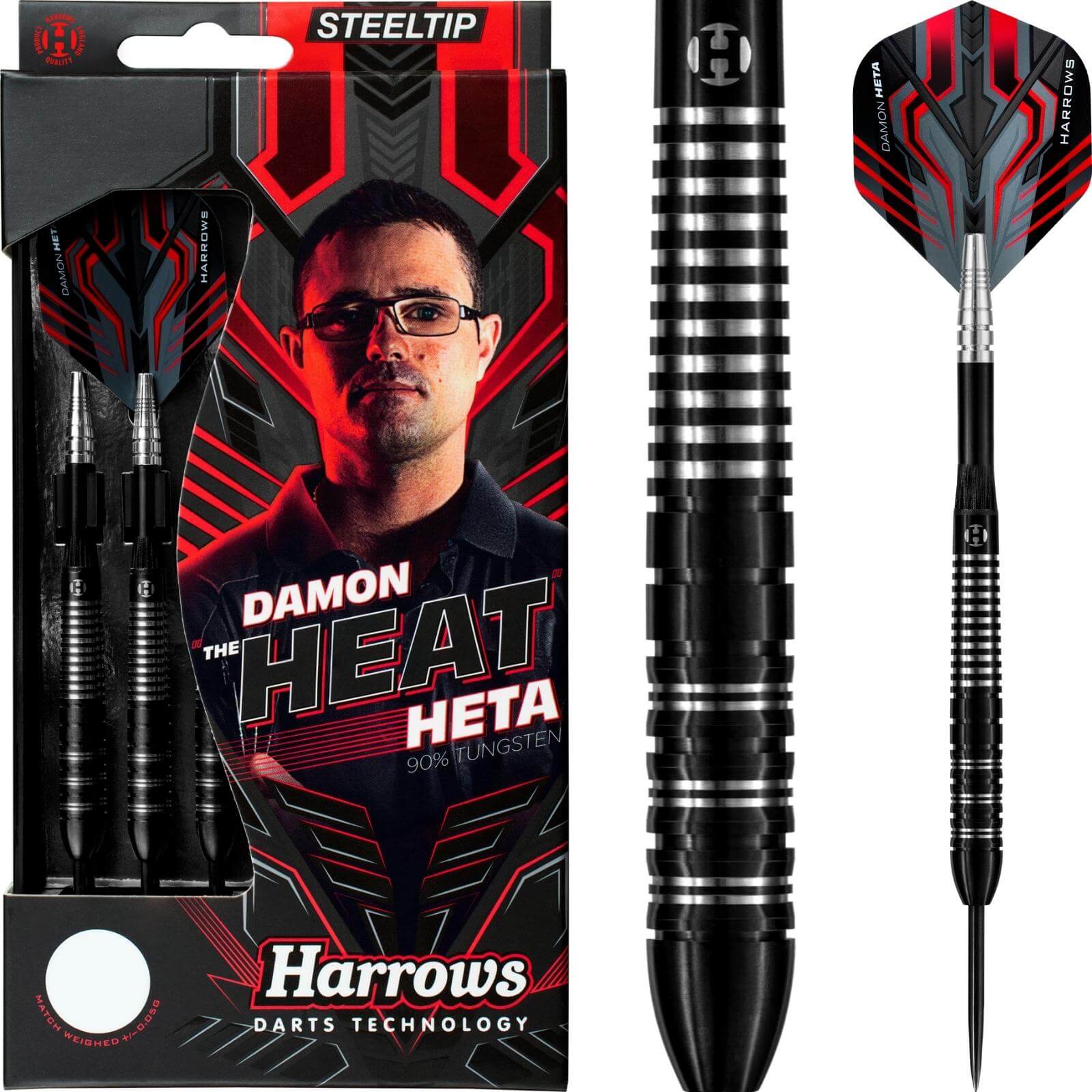 Darts - Harrows - Damon Heta Darts - Steel Tip - 90% Tungsten - 21g 23g 25g 